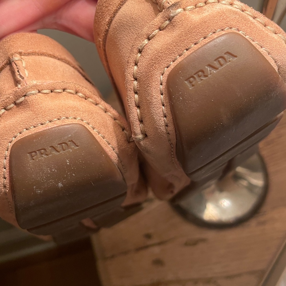 Prada Women's Light Pink Suede Loafers - Picture 4 of 9